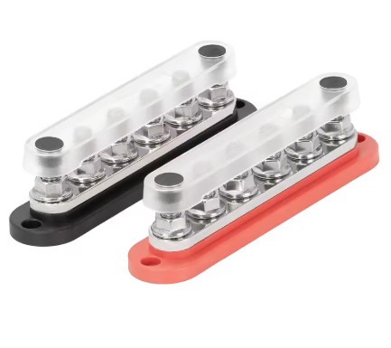 BARRA EQUIPOTENCIAL 6XM8 ROJO Y NEGRO 150A BARRA EQUIPOTENCIAL 6XM8 ROJO Y NEGRO 150A